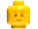 Part No: 3626pb2836  Name: Minifigure, Head Copper Eyebrows, Freckles, and Chin Dimple, Reddish Brown Eyes and Grin Pattern