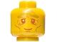Part No: 3626pb3317  Name: Minifigure, Head Gold Bushy Eyebrows, Reddish Brown Eyes, Eyelids, and Mouth, Copper Cheek Lines, Chin Dimple, and Wrinkles, Grin Pattern