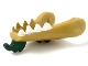 Part No: 40934pb01  Name: Dragon Head (Ninjago) Jaw Lower with White Teeth and Dark Green Beard and Spines Pattern