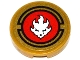 Part No: 4150pb129  Name: Tile, Round 2 x 2 with White Lion Head in Red Circle Pattern (Sticker) - Set 70500