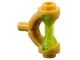 Part No: 5330pb02  Name: Minifigure, Weapon Hilt with Curved Guard and Bar with Molded Trans-Bright Green Hourglass Handle Pattern