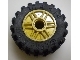 Part No: 55981c02  Name: Wheel 18mm D. x 14mm with Pin Hole, Fake Bolts and Shallow Spokes with Black Tire 30.4 x 14 Offset Tread (55981 / 30391)