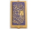 Lego part: Glass for Window 1 x 2 x 3 with Door Handle, Keyhole, Flowers and Girl Outline on Dark Purple Background Pattern (Sticker) - Set 43201