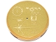 Part No: 67095pb098  Name: Tile, Round 3 x 3 with Voyager Golden Record Phonograph with Tan Scientific Symbols and Diagrams Pattern (Sticker) - Set 21355