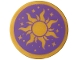 Part No: 67095pb154 Name: Tile, Round 3 x 3 with Gold Sun and Stars on Dark Purple Background Pattern Part No: 67095pb154 Name: Tile, Round 3 x 3 with Gold Sun and Stars on Dark Purple Background Pattern