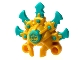 Part No: 69576pb01  Name: Minifigure, Headgear Headdress Islander with Dark Turquoise Blades and Trim and Gold Logo Pattern