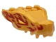 Part No: 72362pb05  Name: Dragon Head (Ninjago) Jaw with 2 Bar Handles on Back with Bright Light Orange and Bright Light Yellow Eyes and Red Flames Pattern