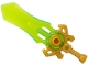 Part No: 7602pb04  Name: Minifigure, Weapon Sword Large with Molded Trans-Bright Green Blade Pattern