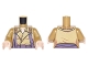 Lot ID: 409934272  Part No: 973pb2444c01  Name: Torso Open Coat with Collar, Orange and Dark Purple Loose Straps Pattern / Pearl Gold Arms / Light Nougat Hands