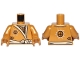 Part No: 973pb3839c01  Name: Torso Ninjago Robe with White Sash Pattern / Pearl Gold Arms / Pearl Gold Hands