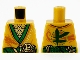 Lot ID: 355045924  Part No: 973pb4152  Name: Torso Tunic with Green Hems and Sash, Gold Scale Armor, Dark Orange Dragon and Gold Ninjago Logogram Letter L Pattern
