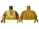 Part No: 973pb4356c01  Name: Torso Robe with Shirt and Tie, '20 YEARS LEGO Harry Potter' on Back Pattern / Pearl Gold Arms / Pearl Gold Hands