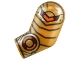 Part No: 981pb330  Name: Arm, Left with Gold Armor Plates and Dark Red and Orange Circle and Chevron Pattern