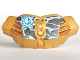 Part No: 98604pb02  Name: Hero Factory Chest Armor Large with Blue and White Chi and Fractures on Dark Gray Pattern (Stickers) - Set 70202