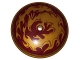 Part No: 98606pb002  Name: Dish 9 x 9 Inverted (Radar) with Gold Phoenix and Flames Pattern