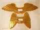 Lot ID: 379685988  Part No: 20286  Name: Plastic Wings with Gold Feathers Hawkman Pattern, Sheet of 2, Extended and Collapsed Wings