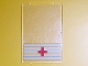 Part No: 2494pb02  Name: Glass for Window 1 x 4 x 5 with 5 White Stripes and Red Cross Pattern (Sticker) - Set 6380