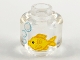 Part No: 28621pb0017  Name: Minifigure, Head without Face with Yellow Fish and White Bubbles Pattern - Vented Stud
