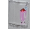 Part No: 30562pb025  Name: Cylinder Quarter 4 x 4 x 6 with Pink Ice Cream Sundae Pattern (Sticker) - Set 3061