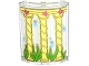 Part No: 30562pb035  Name: Cylinder Quarter 4 x 4 x 6 with Columns, Seaweed, Starfish and Bubbles Pattern (Sticker) - Set 41063