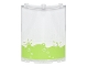 Part No: 30562pb046  Name: Cylinder Quarter 4 x 4 x 6 with Lime Liquid with Splashes and Bubbles Pattern (Sticker) - Set 76035