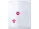 Part No: 30562pb096L  Name: Cylinder Quarter 4 x 4 x 6 with Dark Pink Paw Prints Pattern Model Left Side (Stickers) - Set 41691