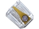 Part No: 30602pb077  Name: Slope, Curved 2 x 2 Lip with Dark Purple Swirl in Black Circle on Gold Stripe Pattern (Sticker) - Set 70167