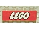 Part No: 3066px10  Name: Brick 1 x 4 without Bottom Tubes with White LEGO Logo on Red Pattern
