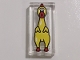 Part No: 3069pb1477  Name: Tile 1 x 2 with Yellow and Red Rubber Chicken Pattern
