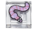 Part No: 3070pb382  Name: Tile 1 x 1 with Bright Pink Worm, Coral Stripes, White Eyes, Black Outline Pattern