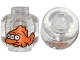 Part No: 3626pb1109  Name: Minifigure, Head without Face with Orange Fish with 3 White Eyes Pattern (The Simpsons Blinky)