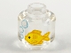 Lego part: Minifigure, Head without Face with Yellow Fish and White Bubbles Pattern