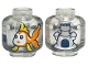 Part No: 3626pb3361  Name: Minifigure, Head without Face with Orange Fish with Yellow Fins and White Face, Castle with Dark Blue Opening on Back Pattern