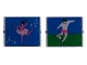 Part No: 3855pb007  Name: Glass for Window 1 x 4 x 3 with Ballerina one side / Soccer Player other side Pattern (Stickers) - Set 5890