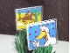 Part No: 3855pb008  Name: Glass for Window 1 x 4 x 3 with Cowboy on Horse and Waving Duck on Opposite Sides Pattern (Stickers) - Sets 5875 / 5876