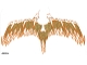 Part No: 38775  Name: Plastic Wings with Brown, Reddish Brown, and Pearl Gold Feathers on White Background Pattern