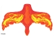 Part No: 38789  Name: Plastic Wings with Yellow and Orange Flames on Red Background Pattern