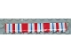 Part No: 4218pb01  Name: Garage Roller Door Section without Handle with Stripes Blue and Red on Scalloped Awning Pattern (Sticker) - Set 6374