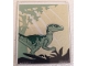 Part No: 42509pb21R  Name: Glass for Window 1 x 6 x 6 Flat Front with Dinosaur, Sand Green Velociraptor with Dark Green Markings Pattern Model Right Side (Sticker) - Set 76961