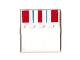 Part No: 4448pb05  Name: Glass for Window 4 x 4 x 3 Roof with Stripes Blue and Red on Scalloped Shade Pattern (Sticker) - Sets 6349 / 6370 / 6592