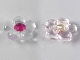 Lot ID: 190515063  Part No: 45453c02  Name: Clikits, Icon Flower 5 Petals 2 x 2 Small with Pin, Frosted with Glued Trans-Pink Center Faceted Gem