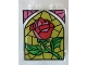 Part No: 4864bpb039  Name: Panel 1 x 2 x 2 - Hollow Studs with Stained Glass Rose Pattern