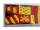 Part No: 57895pb055  Name: Glass for Window 1 x 4 x 6 with 'GRYFFINDOR' Red and Yellow Coat of Arms Banner Pattern (Sticker) - Set 75956