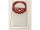 Part No: 57895pb083  Name: Glass for Window 1 x 4 x 6 with Red and Gold Circle and Geometric Frame on Translucent White Background Pattern (Sticker) - Set 70670