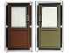 Part No: 57895pb110  Name: Glass for Window 1 x 4 x 6 with Reddish Brown and Dark Tan Train Door with Black Border Pattern on Both Sides