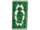 Part No: 57895pb147  Name: Glass for Window 1 x 4 x 6 with Bright Green Geometric Stained Glass and Wizard Minifigure on Transparent Background Pattern (Sticker) - Set 75684