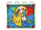 Part No: 60581pb067  Name: Panel 1 x 4 x 3 with Side Supports - Hollow Studs with Beauty and the Beast Stained Glass Window Pattern (Sticker) - Set 41067