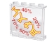 Part No: 60581pb085  Name: Panel 1 x 4 x 3 with Side Supports - Hollow Studs with Sign with Yellow Ninjago Logogram 'SALE' and Red Percentage Rates Pattern (Sticker) - Set 70620