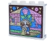 Part No: 60581pb269  Name: Panel 1 x 4 x 3 with Side Supports - Hollow Studs with Stained Glass, Beauty and the Beast Dancing, Rose, Banners and Windows Pattern (Sticker) - Set 43263