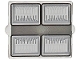 Part No: 60601pb052  Name: Glass for Window 1 x 2 x 2 Flat Front with Silver and Dark Silver Headlights with Black Outlines Pattern